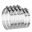 Dianrui 6PCS 6inch + 4inch Hose Clamps Stainless Steel 304 Duct Clamps Dry Vent Clamp Air Ducting Clamps Worm Hose Clamp for Plumbing, Automotive And Mechanical (91mm-165mm)
