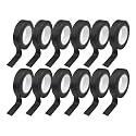 12 Rolls Masking Tape 0.6in x 15yd, Black for Painting Crafts and Labels