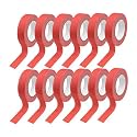 12 Rolls Colored Masking Tape 0.6in x 15yd, Red for Painting Crafts Labels