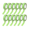 12 Rolls Colored Masking Tape 0.6in x 15yd, Light Green for Crafts Labels