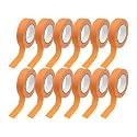 12 Rolls Masking Tape 0.6in x 15yd, Orange for Painting Crafts and Labels