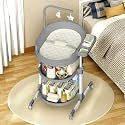 Diaper Changing Station, Portable Changing Table for Baby, Diaper Changing Table with Storage Drawers, Waterproof Baby Changing Station with Wheels and Adjustable Height for Newborn Infant (Grey)