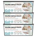 Diaper Pail Refills Bags with 30 Bags Compatible with Genie Easy Roll Signature and Platinum Diaper Pails, 7-Layer Odor-Barrier Technology, 3 Pack (90 Bag)
