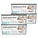 Diaper Pail Refills Bags with 30 Bags Compatible with Genie Easy Roll Signature and Platinum Diaper Pails, 7-Layer Odor-Barrier Technology, 4 Pack (120 Bags)