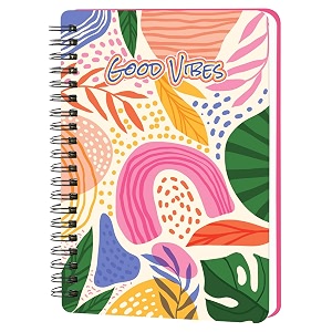 spiral bound notebook diary - a5 size 160 ruled pages natural shade journal diary for girls and women d-263