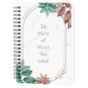 spiral bound notebook diary - a5 size 160 ruled pages natural shade journal diary for girls and women d-256