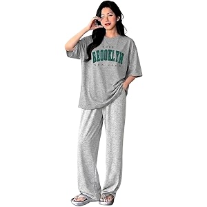 diaz women co-ord set for girls  stylish two piece dress with oversize tshirt amp high waist joggertrendy cotton blend track suit set for women  casualtravel amp lounge wear outfits