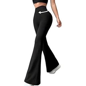 DIAZ Womens Flare Pant High Waist Stretchable