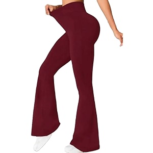 DIAZ Womens Flare Pant High Waist Stretchable