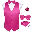 DiBanGu Mens Paisley Suit Vest Bowtie Formal/Casual Dress Waistcoat