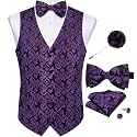 DiBanGu Mens Paisley Suit Vest Bowtie Formal/Casual Dress Waistcoat