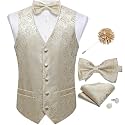 DiBanGu Mens Paisley Suit Vest Bowtie Formal/Casual Dress Waistcoat