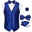 DiBanGu Mens Paisley Suit Vest Bowtie Formal/Casual Dress Waistcoat