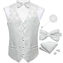 DiBanGu Mens Paisley Suit Vest Bowtie Formal/Casual Dress Waistcoat