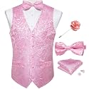 DiBanGu Mens Paisley Suit Vest Bowtie Formal/Casual Dress Waistcoat