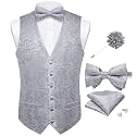 DiBanGu Mens Paisley Suit Vest Bowtie Formal/Casual Dress Waistcoat