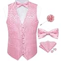 DiBanGu Mens Paisley Suit Vest Bowtie Formal/Casual Dress Waistcoat