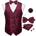 DiBanGu Mens Paisley Suit Vest Bowtie Formal/Casual Dress Waistcoat