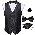 DiBanGu Mens Paisley Suit Vest Bowtie Formal/Casual Dress Waistcoat