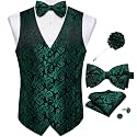 DiBanGu Mens Paisley Suit Vest Bowtie Formal/Casual Dress Waistcoat