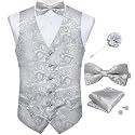 DiBanGu Mens Paisley Suit Vest Bowtie Formal/Casual Dress Waistcoat