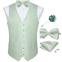 DiBanGu Mens Paisley Suit Vest Bowtie Formal/Casual Dress Waistcoat