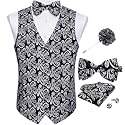 DiBanGu Mens Paisley Suit Vest Bowtie Formal/Casual Dress Waistcoat