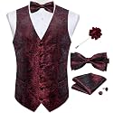 DiBanGu Mens Paisley Suit Vest Bowtie Formal/Casual Dress Waistcoat