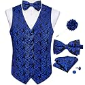 DiBanGu Mens Paisley Suit Vest Bowtie Formal/Casual Dress Waistcoat