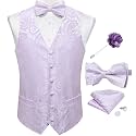 DiBanGu Mens Paisley Suit Vest Bowtie Formal/Casual Dress Waistcoat