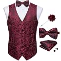 DiBanGu Mens Paisley Suit Vest Bowtie Formal/Casual Dress Waistcoat