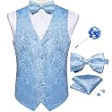 DiBanGu Mens Paisley Suit Vest Bowtie Formal/Casual Dress Waistcoat