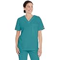 Dickies EDS Signature Scrubs for Women and Scrubs for Men, Unisex One Pocket V-Neck Top in Soft Brushed Poplin 83706