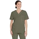 Dickies EDS Signature Scrubs for Women and Scrubs for Men, Unisex One Pocket V-Neck Top in Soft Brushed Poplin 83706