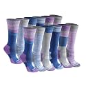 Dickies Women's Dri-Tech Fashion Moisture Control Crew Socks (6, 12 Pairs)