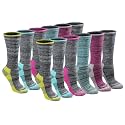 Dickies Women's Dri-Tech Fashion Moisture Control Crew Socks (6, 12 Pairs)