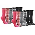 Dickies Women's Dri-Tech Fashion Moisture Control Crew Socks (6, 12 Pairs)