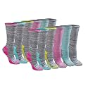 Dickies Women's Dri-Tech Fashion Moisture Control Crew Socks (6, 12 Pairs)