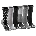 Dickies Women's Dri-Tech Fashion Moisture Control Crew Socks (6, 12 Pairs)