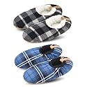 DICUIRD Men’s Fuzzy Sherpa Lined Slipper Socks Non-Skid Gripper Soft Sole