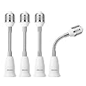 DiCUNO E26 Light Socket Extender 6.1'', Flexible Extension Adapter, 4-Pack