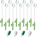 Didaey 10 Pcs Oral Suction Swab Sponge Toothbrush Disposable Machine, Green