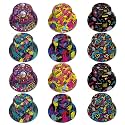 Didaey 12 Pack Retro 80s 90s Bucket Hats Colorful Graffiti Print Sun Caps