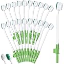 Didaey 20 Pcs Oral Suction Swab Sponge Toothbrush Disposable Machine, Green