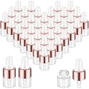Didaey 4 Pcs Mini Glass Oil Dropper Bottle, 1 ml, Rose Gold