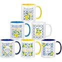 Didaey 6 Pcs Italian Lemon Coffee Mugs Amalfi Coast Ceramic Cup, 12 oz