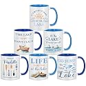 Didaey 6 Pcs Lake House Coffee Mugs Lake Life Gifts Ceramic Cup 12 oz