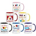 Didaey 6 Pcs Musical Theater Gift Ceramic Mugs 12 oz Drama Lover Coffee Cup