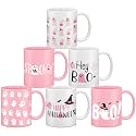 Didaey 6 Pcs Pink Halloween Coffee Mugs Set 12 oz Ceramic Cup for Women