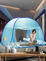 didhiti SKY BLUE-GLL machhardani window 6 x 6 feet mosquito net double bed machardani w Polyester Washable Adults Mosquito Net